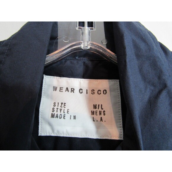 Wear Cisco Wrap Around Navy Blue Button Down Long Sleeve Shirt Size M/L NWT - Picture 5 of 5